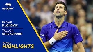 Novak Djokovic vs Tallon Griekspoor Highlights  2021 US Open Round 2 [upl. by Manouch382]