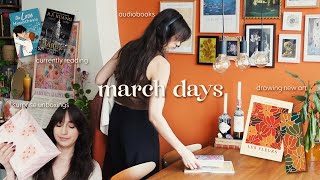 MARCH DIARY 🍄🦋 creating art audiobooks while cleaning small business life amp surprise unboxing [upl. by Cliffes752]