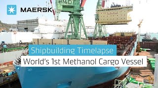 Shipbuilding Timelapse Detailed Version  Worlds 1st Methanol Cargo Vessel [upl. by Eiralih]