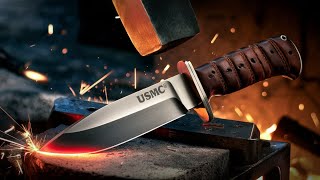 Forging a LEGEND KaBar USMC Combat Knife [upl. by Kwang370]