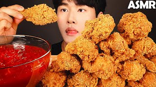 ASMR  Korean fried chicken amp seasoned chicken mukbang  no talking eating sounds [upl. by Adnilak282]