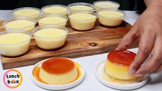 Without Oven 10 minutes 3 ingredient Egg Pudding  Caramel Egg Pudding by Lunch Box [upl. by Amoihc]