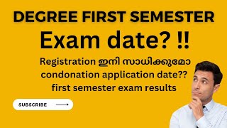 Degree first semester exam date and details  Kerala university [upl. by Timon970]