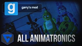 Five Nights At FreddyS Review Todos Los Animatronicos En 3D Garrys Mod Npc [upl. by Audwen]