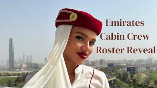 EMIRATES CABIN CREW ROSTER REVEAL [upl. by Ennaeilsel]