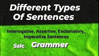 Different types of Sentences  Imperative Interrogative Exclamatory Assertive sentences sslc [upl. by Phemia]