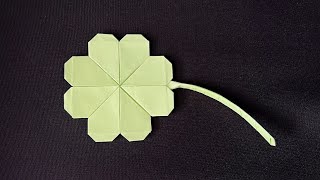 Kleeblatt basteln aus Papier🍀 Origami Glücksbringer als Geschenk selber basteln☘️DIY Cloverleaf [upl. by Netty247]