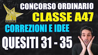 Concorso ordinario 2022 classe A047  Correzioni e idee sugli esercizi 3135 [upl. by Modnar]