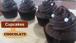 Como hacer Cupcakes de ChocolateCupcakes de Cocolate paso a paso [upl. by Anaderol797]