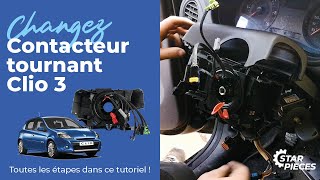 Comment changer un contacteur tournant sur Clio 3 Modus ou Kangoo 2   ⚙️Starpièces [upl. by Neenej]