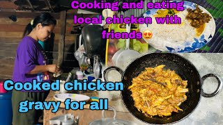 Cooking and eating local chicken 🐓  enjoyed eating chicken😍 [upl. by Saffian]