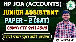 HPPSC JOA Accounts  Junior Auditor  SAT  Syllabus  Subject Aptitude Test [upl. by Onahpets]