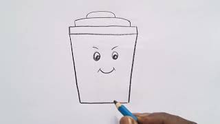 how to draw dustbin drawing easy step by stepDrawingTalent [upl. by Edsel]