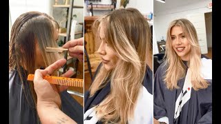 Long Layered amp Curtain Bangs Haircut Tutorial for women Full Step by step  Cutting Techniques [upl. by Edlin]