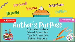 Authors Purpose PIEED Persuade Inform Explain Entertain and Describe  Examples and Tips [upl. by Goodhen204]