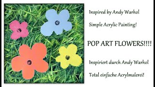 Inspiriert durch Warhol simple popart flowers inspired by Andy Warhol for beginnersSchule Kunst [upl. by Aonian]