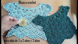 Blusa a crochet para niña de 1 a 3 años tejidosbebe crochet blusasnorma [upl. by Padgett57]