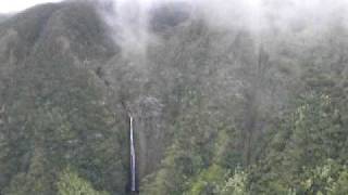 3000 Feet Waterfalls Spectacular View from HelicopterMolokai Island Hawaii [upl. by Kauslick]