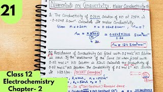 Numericals on molar conductivity equivalent conductance cell constant Electrochemistry Class12 [upl. by Morville]