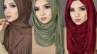 3 Simple Hijab Styles Using Jersey Material [upl. by Borek]