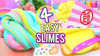 4 Easy DIY Slime Ideas How To Make VIRAL SLIMES [upl. by Ecertap]