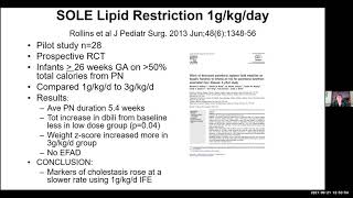 Intravenous Lipid Emulsions and Intestinal Failure Associated Liver Disease Kathleen Gura PharmD [upl. by Aicinat]