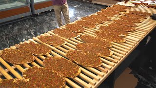 Turkish Lahmacun The Most Popular Food In Turkey  How Its Made  Turkish Street Foods lahmacun [upl. by Karlow]