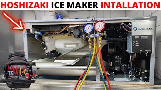 HVACR Hoshizaki Ice Maker Installation How To Install Hoshizaki Ice Maker Square Cuber Ice Maker [upl. by Kahl]