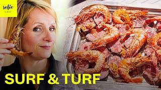 Surf amp Turf met Onglet en Gambas voor Vaderdag I Sofie Dumont [upl. by Sihtnyc]