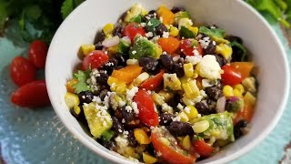 My Rons favorite BLACK BEAN AND CORN SALAD Side dish VegetarianEasy ❤ [upl. by Welby352]