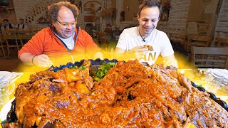 EXTREME Food in Iran Whole DINOSAUR LAMB PLATTER  NEVER SEEN Village COOKING of Iran [upl. by Anidene169]