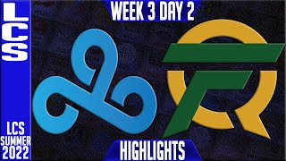 C9 vs FLY Highlights  LCS Summer 2022 W3D2  Cloud9 vs FlyQuest [upl. by Neehsar932]