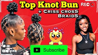 Easy Top Knot Bun Hair Tutorial [upl. by Haibot347]