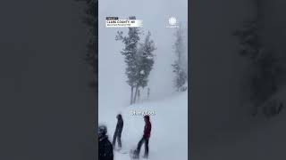 Avalanche Caught on Film by Skiers in Nevada [upl. by Weitzman]