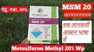 MSM 20 Selective Herbicide  Metsulfuron Methyl 20 Wp  गेहूं में खरपतवारनाशक  A2z farming [upl. by Adelaide]