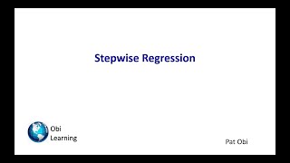 Stepwise Regression [upl. by Nagaem]