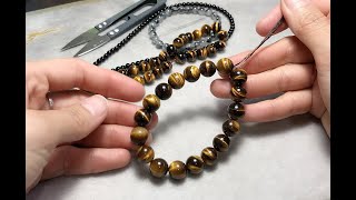 How to make bracelets with Elastic Cords Strings Easily  How to secure a beaded bracelet [upl. by Neslund677]