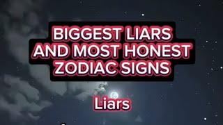 Biggest Liars and Most Honest Zodiac Signs [upl. by Demmy]