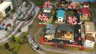 Toyama Portram Light Rail 3  N Scale Model Train Layout [upl. by Aivatnahs]