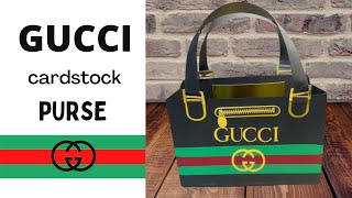 How To Make A Handbag Cardstock Gucci Purse [upl. by Lakym]