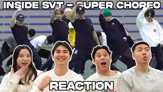 INSIDE SEVENTEEN  Super Choreography Practice Sketch REACTION [upl. by Tarfe]