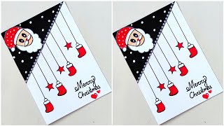 DIY Christmas Greeting Card 2023Christmas Card making ideasHow to make Christmas Card [upl. by Ityak987]