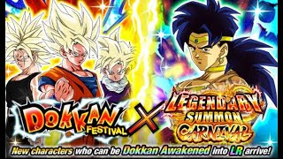 END LR GOKUGOHANTRUNKS  TEQ LR BROLY SUMMONS WORLDWIDE CELEBRATION  Dragon Ball Z Dokkan Battle [upl. by Navetse]