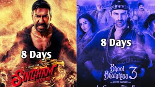 Singham Again amp Bhool Bhulaiyaa3 Movie 8Days Boxoffice Collection Bollywood Movie Boxoffice [upl. by Ynad]