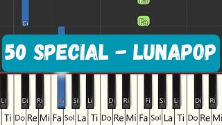 50 Special  Lunapop  Medium Piano Tutorial  Lunapop songs lunapop cesarecremonini [upl. by Tine]