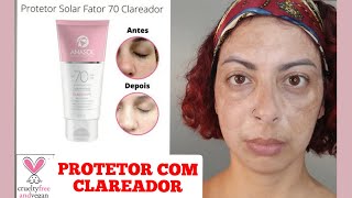 protetor solar com efeito CLAREADOR clareia melasma mesmo [upl. by Rubia]