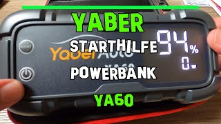 Yaber YA60 Auto Starthilfe bei tiefentladene Batterie Powerbank überbrücken Auto starten kein Saft [upl. by Byrd301]