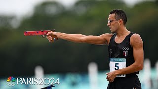 Egypts Ahmed Elgendy claims modern pentathlon gold with WORLD RECORD  Paris Olympics  NBC Sports [upl. by Ashly]