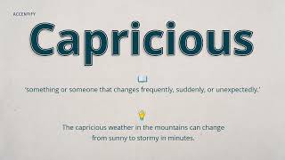 Capricious Pronunciation and Meaning [upl. by Aiva]