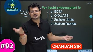 LAB TECHNICIAN MCQS 92  Chandan Mlt [upl. by Ellebyam]